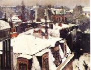 Gustave Caillebotte Rooftops in the Snow oil painting artist